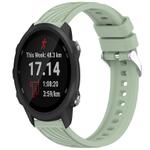 For Garmin Forerunner 245 / 245 Music Stripe Texture Silicone 20mm Watch Band(Light Green)