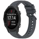 For Garmin Forerunner 245 / 245 Music Stripe Texture Silicone 20mm Watch Band(Dark Gray)