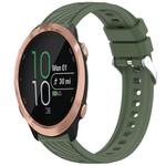 For Garmin Forerunner 645 / 645 Music Stripe Texture Silicone 20mm Watch Band(Dark Green)