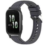 For Garmin Forerunner Sq2 / Sq2 Music Stripe Texture Silicone 20mm Watch Band(Dark Gray)