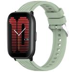 For Amazfit Active Stripe Texture 20mm Silicone Watch Band(Light Green)