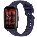 For Amazfit Active Stripe Texture 20mm Silicone Watch Band(Midnight Blue)