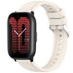 For Amazfit Active Stripe Texture 20mm Silicone Watch Band(Starlight)