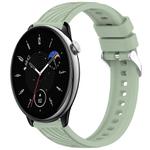 For Amazfit GTR Mini Stripe Texture 20mm Silicone Watch Band(Light Green)