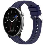 For Amazfit GTR Mini Stripe Texture 20mm Silicone Watch Band(Midnight Blue)