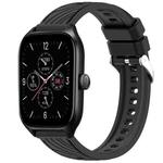 For Amazfit GTS 4 Stripe Texture 20mm Silicone Watch Band(Black)