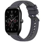 For Amazfit GTS 4 Stripe Texture 20mm Silicone Watch Band(Dark Gray)