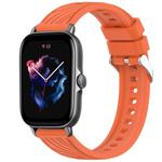 For Amazfit GTS 3 Stripe Texture 20mm Silicone Watch Band(Orange)