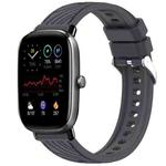 For Amazfit GTS 2 Mini Stripe Texture 20mm Silicone Watch Band(Dark Gray)