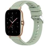 For Amazfit GTS 2 Stripe Texture 20mm Silicone Watch Band(Light Green)