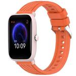 For Amazfit Pop Pro Stripe Texture 20mm Silicone Watch Band(Orange)