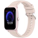 For Amazfit Pop Pro Stripe Texture 20mm Silicone Watch Band(Pink)