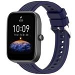 For Amazfit Bip3 Stripe Texture 20mm Silicone Watch Band(Midnight Blue)