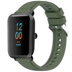 For Amazfit Bip 1S Stripe Texture 20mm Silicone Watch Band(Dark Green)