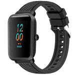 For Amazfit Bip 1S Stripe Texture 20mm Silicone Watch Band(Black)