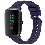 For Amazfit Bip 1S Stripe Texture 20mm Silicone Watch Band(Midnight Blue)