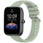 For Amazfit Bip3 Pro Stripe Texture 20mm Silicone Watch Band(Light Green)