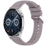 For Huawei Watch GT 3 42mm Stripe Texture 20mm Silicone Watch Band(Roland Purple)