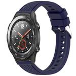 For Huawei Watch 2 Stripe Texture 20mm Silicone Watch Band(Midnight Blue)