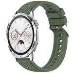 For Huawei Watch GT 4 46mm Stripe Texture 22mm Silicone Watch Band(Dark Green)