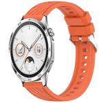 For Huawei Watch GT 4 46mm Stripe Texture 22mm Silicone Watch Band(Orange)