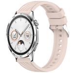 For Huawei Watch GT 4 46mm Stripe Texture 22mm Silicone Watch Band(Pink)