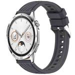 For Huawei Watch GT 4 46mm Stripe Texture 22mm Silicone Watch Band(Dark Gray)