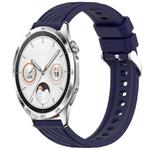 For Huawei Watch GT 4 46mm Stripe Texture 22mm Silicone Watch Band(Midnight Blue)