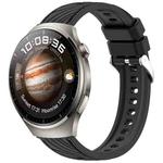 For Huawei Watch 4 Pro Stripe Texture 22mm Silicone Watch Band(Black)