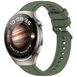 For Huawei Watch 4 Stripe Texture 22mm Silicone Watch Band(Dark Green)