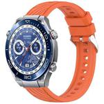 For Huawei Watch Ultimate Stripe Texture 22mm Silicone Watch Band(Orange)