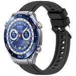 For Huawei Watch Ultimate Stripe Texture 22mm Silicone Watch Band(Black)