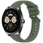 For Huawei Watch Buds Stripe Texture 22mm Silicone Watch Band(Dark Green)