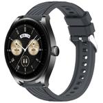 For Huawei Watch Buds Stripe Texture 22mm Silicone Watch Band(Dark Gray)