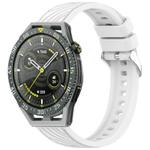 For Huawei Watch GT 3 SE Stripe Texture 22mm Silicone Watch Band(White)