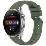 For Huawei Watch 3 Pro New Stripe Texture 22mm Silicone Watch Band(Dark Green)