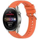 For Huawei Watch 3 Pro New Stripe Texture 22mm Silicone Watch Band(Orange)