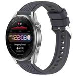 For Huawei Watch 3 Pro New Stripe Texture 22mm Silicone Watch Band(Dark Gray)