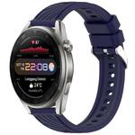 For Huawei Watch 3 Pro New Stripe Texture 22mm Silicone Watch Band(Midnight Blue)