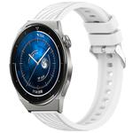 For Huawei Watch GT3 Pro 46mm Stripe Texture 22mm Silicone Watch Band(White)