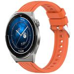 For Huawei Watch GT3 Pro 46mm Stripe Texture 22mm Silicone Watch Band(Orange)