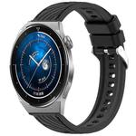 For Huawei Watch GT3 Pro 46mm Stripe Texture 22mm Silicone Watch Band(Black)