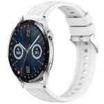 For Huawei Watch GT3 46mm Stripe Texture 22mm Silicone Watch Band(White)