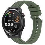 For Huawei Watch GT Runner Stripe Texture 22mm Silicone Watch Band(Dark Green)