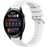 For Huawei Watch 3 Stripe Texture 22mm Silicone Watch Band(White)