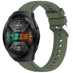 For Huawei Watch GT 2E Stripe Texture 22mm Silicone Watch Band(Dark Green)