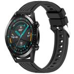 For Huawei GT2 46mm Stripe Texture 22mm Silicone Watch Band(Black)