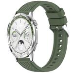 For Huawei Watch GT 5 46mm Stripe Texture 22mm Silicone Watch Band(Dark Green)