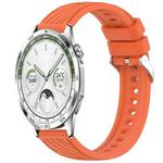 For Huawei Watch GT 5 46mm Stripe Texture 22mm Silicone Watch Band(Orange)