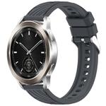 For Xiaomi Watch S3 Stripe Texture 22mm Silicone Watch Band(Dark Gray)